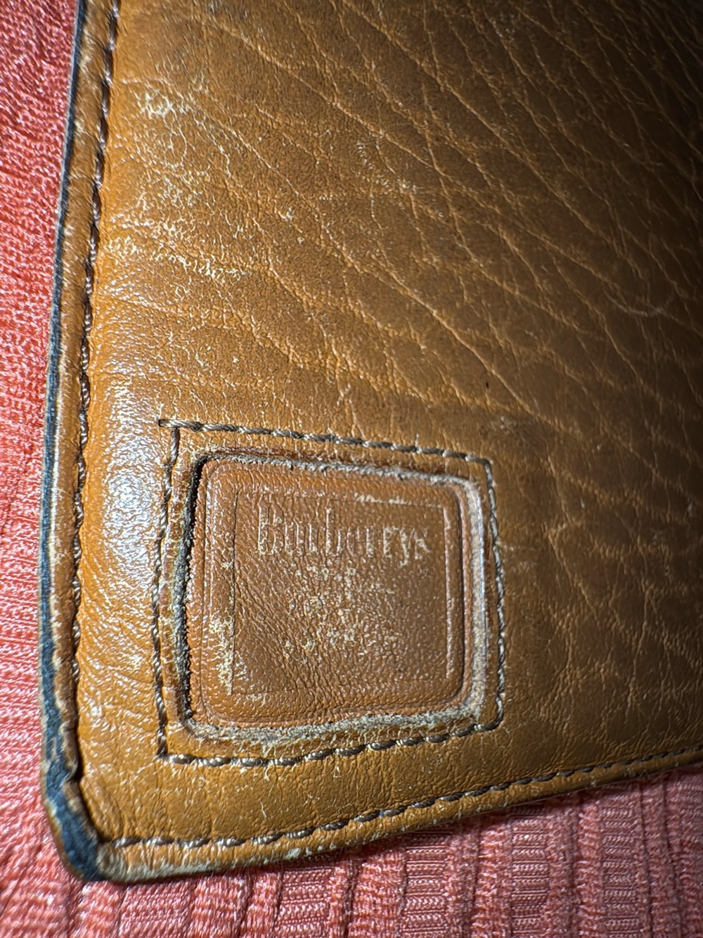 Burberry Brown Leather Wallet with Branded Patch